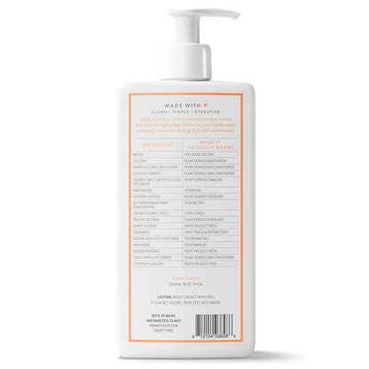 Native Body Lotion Contains Naturally Derived Plant-Based Moisturizers for Women and Men | Restores Dry Skin, Peach & Nectarine, 16.5 fl oz