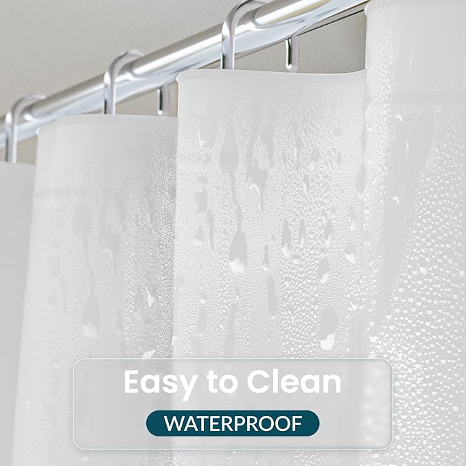 Titanker White Shower Curtain Liner 72 x 78 Long Plastic Shower Liner PEVA Shower Curtain with Liner for Bathroom, Waterproof Lightweight Shower Liner with Magnets and Rustproof Metal Grommet Holes