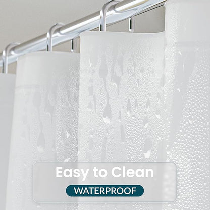 Titanker White Shower Curtain Liner 72 x 72 Plastic Shower Liner Washable Inside Shower Curtain Liner PEVA Shower Curtains for Bathroom with Magnets and Rustproof Metal Grommet Holes