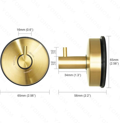YOHOM Suction Cup Hooks for Shower Gold Towel Holder Stainless Steel Vacuum Bathroom Shower Hook Suction Washcloth Hanger Kitchen Towel Rack for Robe Loofah Wreath Glass Door Window Wall Brushed 4Pcs