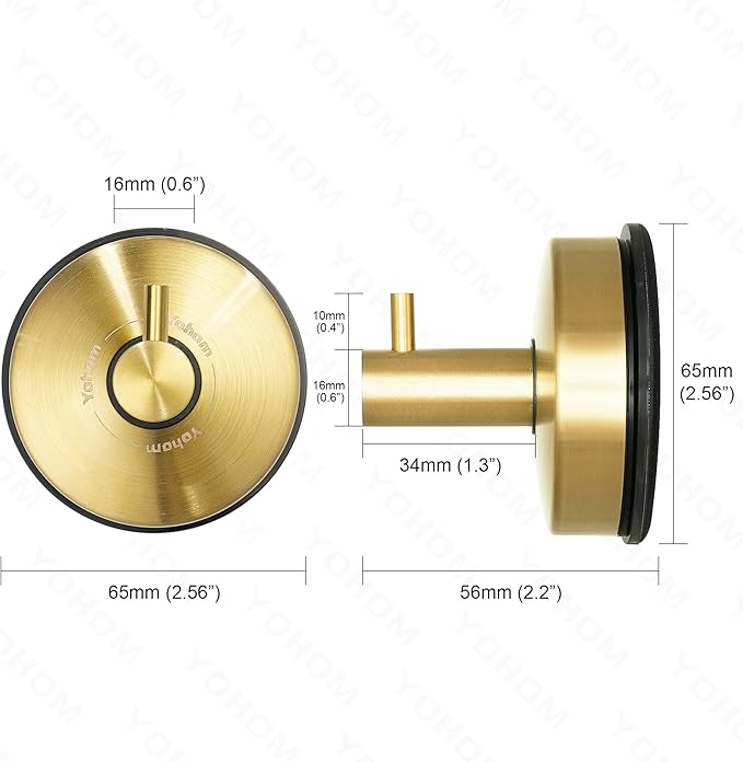 YOHOM Suction Cup Hooks for Shower Towel Holder Stainless Steel Vacuum Bathroom Shower Hook Suction Washcloth Hanger Kitchen Towel Rack for Robe Loofah Wreath Glass Door Window Wall Brushed Gold 2Pcs