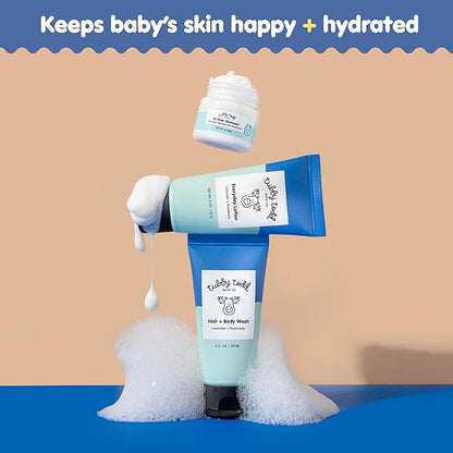 TUBBY TODD 3-Step Baby Bath & Skincare Routine - The Regulars Bundle - 2oz Baby Shampoo and Body Wash, 2oz Everyday Lotion & 1oz All Over Ointment - Lavender Rosemary