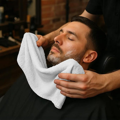 RIVERSIDE Pack of 24 Salon Towels Set – 16 x 26 Inches, 100% Ring Spun Cotton Highly Absorbent and Quick Dry Towels for Salon, Hand, Barber, Gym, Home & Hair Care, White