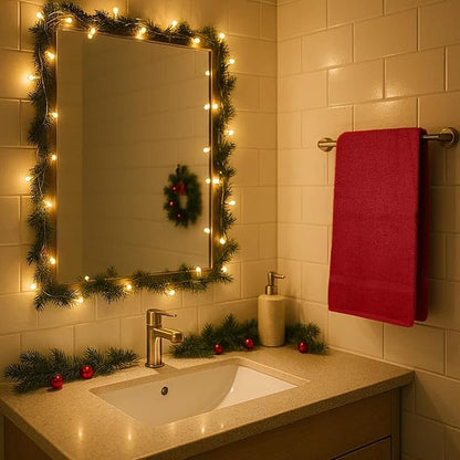 DAN RIVER Christmas Bath Towels Set of 4, 27 x 54 Inches for Your Loved Ones or a Festive Treat for Yourself. 100% Cotton, Larger & Lighter Weight, Ideal Black & Green Bath Towels.