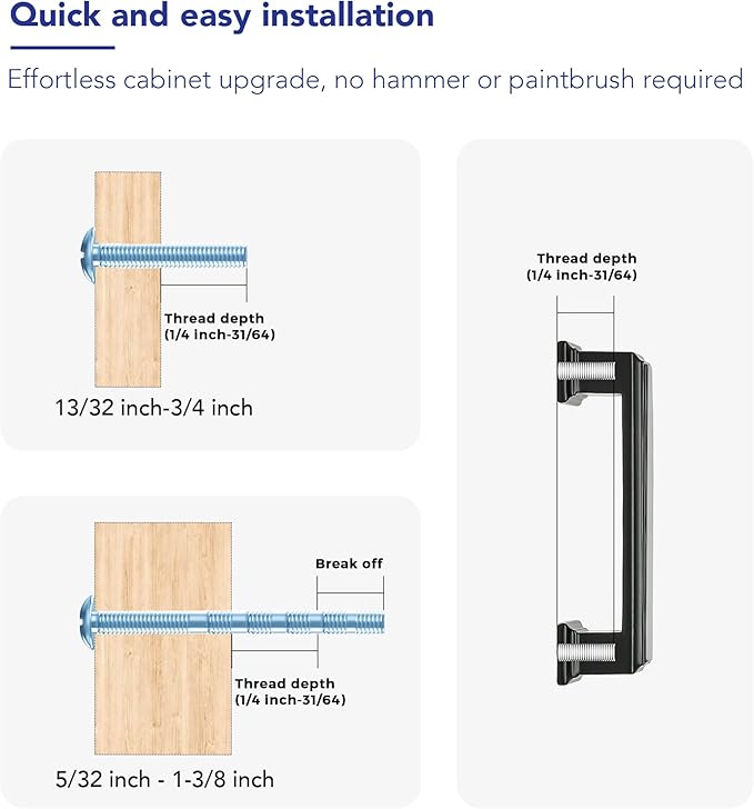 Ravinte Hardware 30 Pack Matte Black Cabinet Pulls, 3 Inch (76mm) Hole Center Zinc Alloy Drawer Handles for Kitchen Cabinets, Cupboards, Dressers, Square Solid Metal Hardware