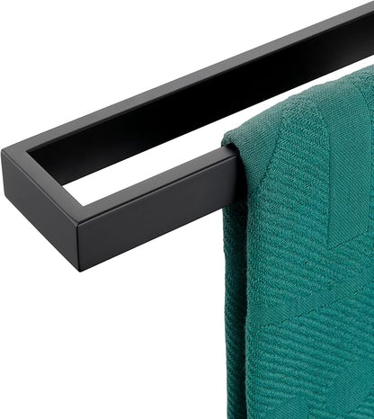 KOKOSIRI Towel Bar Matte Black Bath Towel Holder 20-Inch Kitchen Rack Stainless Steel for Bathroom Hardware Wall Mounted, 1 Pack B4008BK-L20