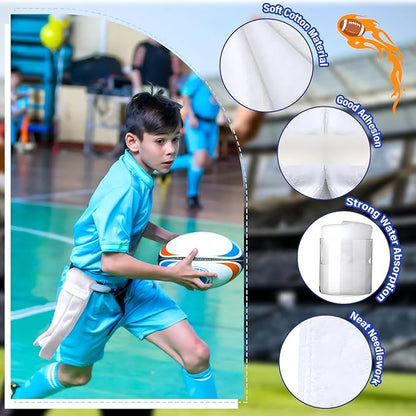 Shimeyao 2 pcs 2 Pcs Cotton Sports Football Towel with Closure Pitching Football Sweat Towel for Sports Gym Men Women Accessories(White,Classic)