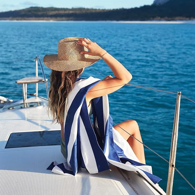 Dock & Bay Beach Towel - Quick Dry, Sand Free - Compact, Lightweight - 100% Recycled - Includes Bag - Cabana - Set of 6 - Extra Large (200x90cm, 78x35)