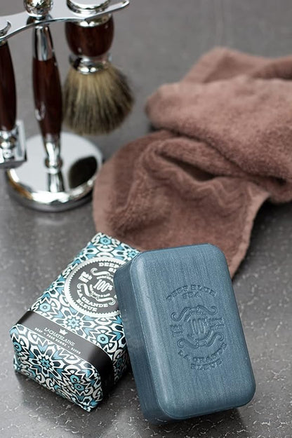 La Chatelaine Shea Butter Bar Soap| Natural and Organic |Triple Milled | Made in France | Unisex, Men, Women | Large (Deep Blue Sea)