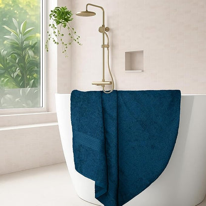 RIVERSIDE 100% Ring Spun Cotton Large Bath Towels Set of 4, 27 x 54 – Quick Dry, Soft & Highly Absorbent Towels for Shower & Bathroom – Luxury 600 GSM Towels for Home, Spa, Gym, Hotel, Blue Opal
