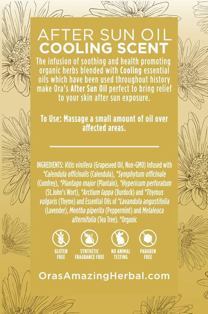 Ora's Amazing Herbal After Shave Oil For Women, After Sun and Dry Skin Moisturizer, Botanical Nourishing Herbs and Essential Oils, Razor Burn, Sunburn Relief, 7.5 oz with Pump