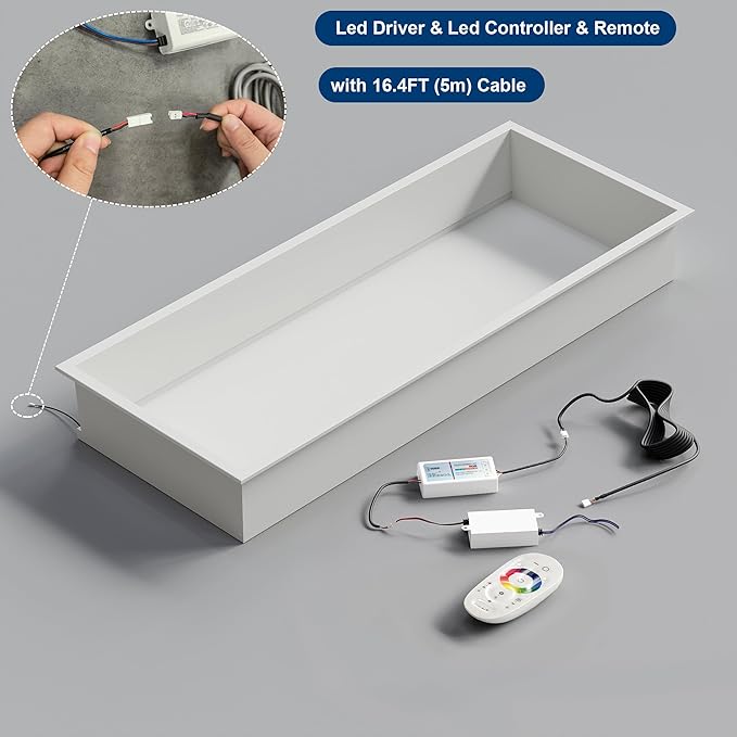 30X12 RGB Shower Niche, White Stainless Steel LED Wall Recessed Organizer, No Tile Needed Wall Niche for Bathroom Storage Built-in Installation