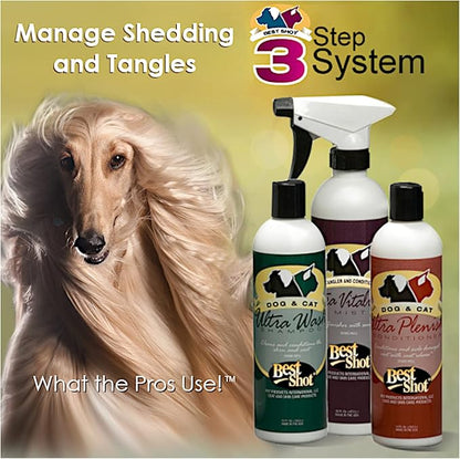 Best Shot Ultra Wash Shampoo with Pet Coat Release Technology, Coat and Skincare Product for Dogs, Horses, and Cats, Soap-Free, Quick-Rinsing, 1 Gallon