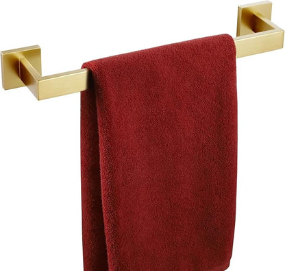 KOKOSIRI Bath Towel Bar Kitchen Dish Cloths Hanger 16 Inch Hand Towel Holder Stainless Steel Wall Mounted, Brushed Gold, B4003BG-L16
