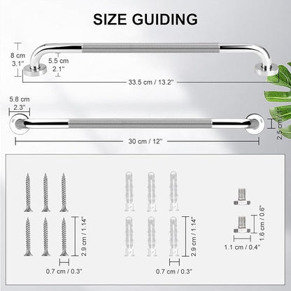supregear Grab Bars for Bathtubs and Showers, Anti Slip Bathroom Grab Bars for Seniors, 304 Stainless Steel Safety Shower Handle, Toilet Handicap Elderly Assist Bathroom Wall Handle, 12 inch