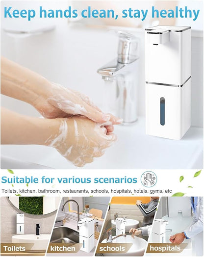 Automatic Liquid Soap Dispenser Touchless Soap Dispenser 380ml/12.8oz Rechargeable, Wall Mounted,4 Levels Adjustable Auto Soap Pump for Bathroom Kitchen Dish Soap