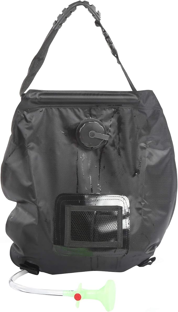 Drfeify Sun Heated 20L Solar Shower Bag with Thermometer for Camping and PVC Material
