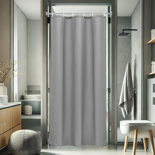 AooHome 36 Width x 72 Height Inch Stall Size Shower Curtain, Fabric Bathroom Curtain for Hotel, Water Repellent, Light Grey