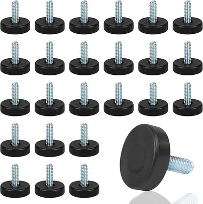 1/4" Thread Furniture Feet Levelers, 24 PCS Adjustable Furniture Feet Threaded Screw in, Leveling Feet Screw On Furniture Glide Leveling for Table, Cabinets, Chairs, Stool Legs