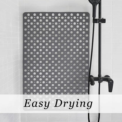 Extra Large Non Slip Shower Mat for Inside Shower, 47x32 Inch Oversized Shower Stall Mat,Bath Mat for Shower with Big Suction Cups,Drain Holes,Two-Sided Anti-Slip