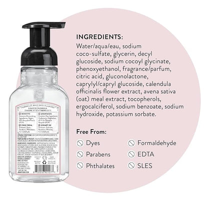 J.R. Watkins Foaming Hand Soap with Pump Dispenser, Moisturizing Foam Hand Wash, Alcohol-Free, Cruelty-Free, Rosewater, 9 fl oz, 3 Pack