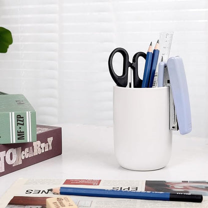 BosilunLife Ceramic Toothbrush Holder - 12Oz Bathroom Toothbrush Holder White Tooth Brush Holders Tumbler Cups Reusable Toothbrush Mouthwash Cup Small Toothbrush and Toothpaste Holder