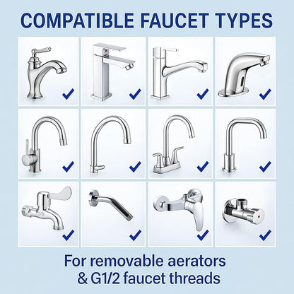 Shower Hose Adapter and Faucet Adapter Kit, Brass G1/2" Female, 55/64"-27 Female, and 15/16"-27 Male to 3/4" GHT Male Garden Hose Connector, with Washer and PTFE Tape