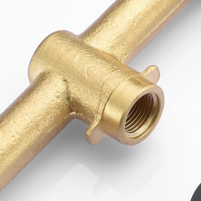 SUMERAIN Wall Mount Tub Faucet with 2 Cross Handles Black and Gold, Long Spout Reach High Flow