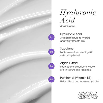 Advanced Clinicals Retinol Body Cream + Hyaluronic Acid Moisturizer 2pc Skincare Set | Face Cream & Body Lotion For Women & Men Helps Improve Appearance Of Crepey Skin, Dry Skin, & Wrinkles, 2pc