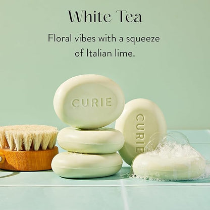 Curie White Tea Detoxifying Body Wash Bar – Sulfate-Free, Vegan Cleansing Bar with Bentonite Clay & Volcanic Ash for Smooth, Refreshed Skin (3PK)