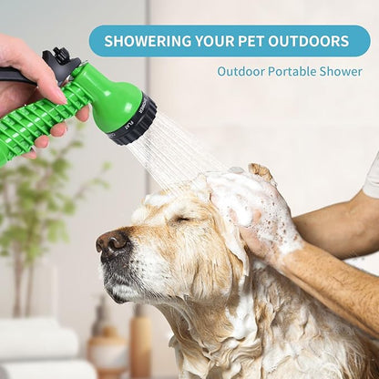 2.1 Gallon Portable Shower for Camping with 7 Spray Modes, Camping Shower for Beach Shower, Car Shower, Hand Press with Removable Hose and Shower Head (Orange)