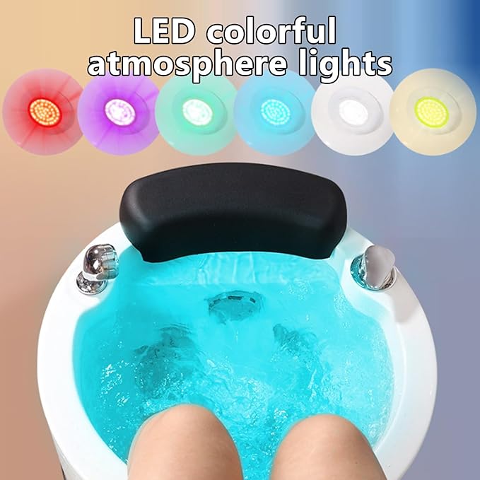 Pedicure Foot Spa,Foot Massager Acrylic Massage Footbath with Automatic Water Pump,Feet spa Tub Colorful Light Surfing Hot and Cold Adjustment,Portable Pedicure Bowl, Soak tub Bath Basin