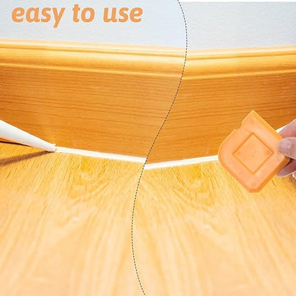 4 PCS Silicone Caulking Tool Set, Sealant Caulk Removal Finishing Grout Sealing Tools for Kitchen Bathroom Floor, Reusable Caulk Smoothing Applicator Kit (Orange)