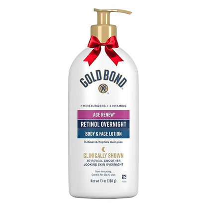 Gold Bond Age Renew Retinol Overnight Body & Face Lotion, With Retinol & Peptide Complex, 13 oz.