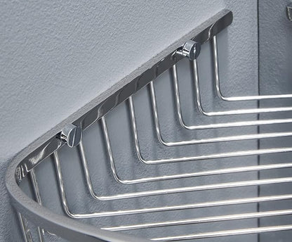 Bathroom Corner Shower Caddy Organizer, Corner-Hollow Design, SUS304 Stainless Steel Heavy Duty Rust-Proof Bathroom Shelf Organizer Holder, Wall Mounted Storage Rack, Brushed Chrome
