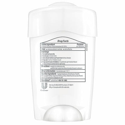 Dove Clinical Protection Antiperspirant Deodorant For Sweat and Odor Protection Original Clean Antiperspirant For Women Made With 1/4 Moisturizers 1.7 oz