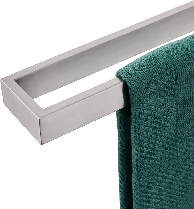 KOKOSIRI Towel Bar Brushed Nickel Bath Towel Hanger Holder 16-Inch Kitchen Rack Stainless Steel for Bathroom Hardware Wall Mount, 1 Pack B4008BR-L16