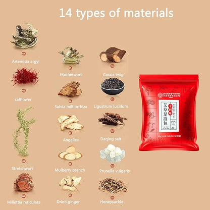 30 PCS Body Detox Foot Soak to Remove Toxins,Lymphatic Drainage Ginger Feet Soak,Mugwort Herbal Foot Detoxing Soak for Dry Cracked Feet Dispel Cold Remove Dampness 泡脚足浴包艾草叶