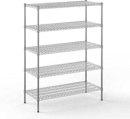 21" Deep x 48" Wide x 64" Height Wire Shelving Kit | 5-Tier | NSF Commercial Storage Rack Unit