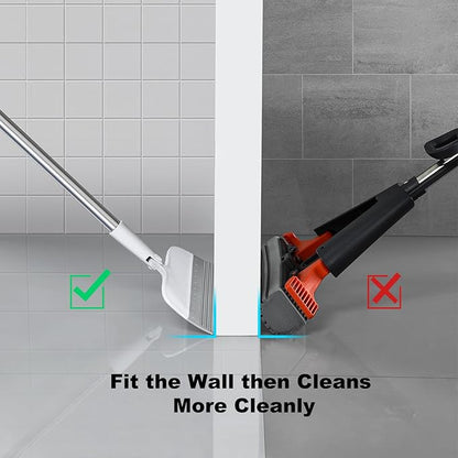 Rubber Squeegee Broom for Floors, 51.77" Long Handle Multi-Surface Magic Multifunction Broom, Pet Hair Remover Scraper for Laminate Carpets, Windows, Mirrors, Rugs, Hardwood, Tile Cleaning