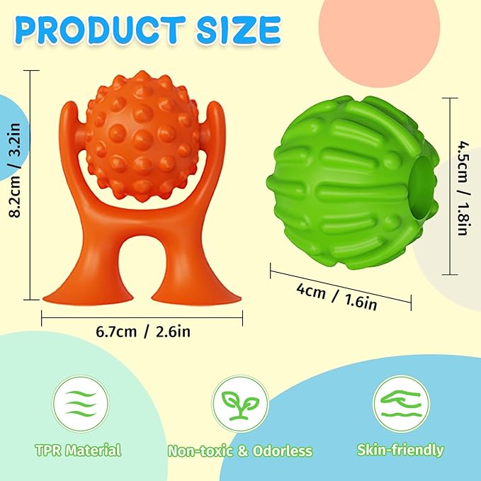 Sensory Suction Cup Spinner Toys, Textured Suction Cup Toys for Autism, Quiet High Chair Toy for Calming, Sensory Spinner Toy for Classroom Bath, 2 Pack Calm Down Corner Supplies for Boys Teens