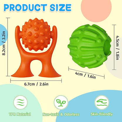 Sensory Suction Cup Spinner Toys, Textured Suction Cup Toys for Autism, Quiet High Chair Toy for Calming, Sensory Spinner Toy for Classroom Bath, 2 Pack Calm Down Corner Supplies for Boys Teens