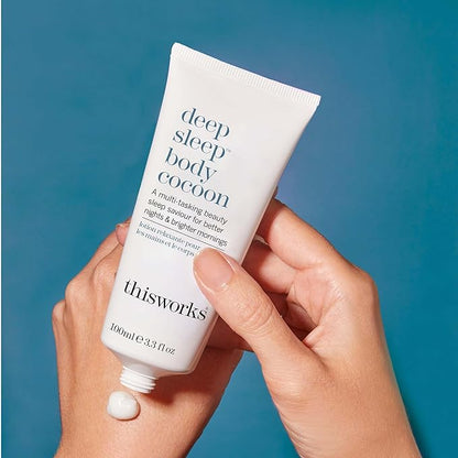 THISWORKS Deep Sleep Body Cocoon – Hydrating Body Lotion with Lavender, Chamomile & Vetivert – Soothing Nighttime Moisturizer for Dry Skin, Promotes Relaxation & Better Sleep – 100ml