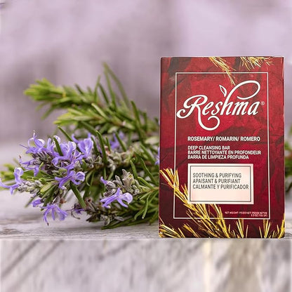 Reshma Beauty Rosemary Soap | Infused with Rosemary Oil and Olive Oil | Anti-Aging Face & Body Soap Bar |Suitable for Normal to Dry Skin | Calming and Rejuvenating |(Pack Of 12)