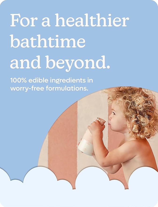 Babyology - 100% Edible Ingredients - All Natural Baby Wash and Shampoo Lavender + Organic Baby Lotion SET - 12 FL OZ Good for Sensitive Skin or Eczema - Non Toxic - Fragrance Free (Set of 2)