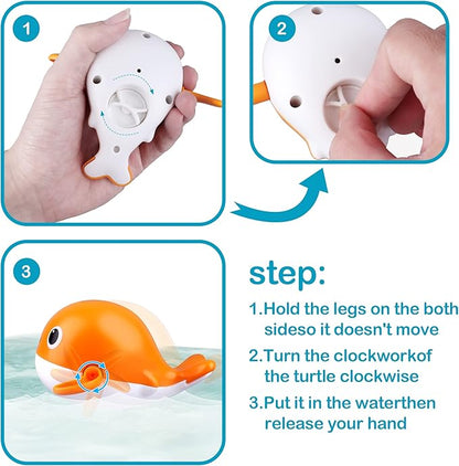 Dwi Dowellin Bath Toy for Toddlers ,Bathtub Toy with Floating Mold Free Swimming Toys and Stacking Cups,Magnetic Fishing Game for Toddles and Babies