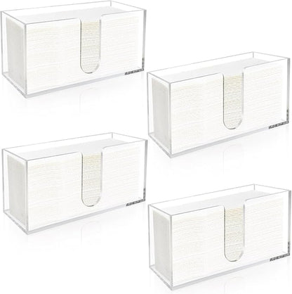 Acrylic Paper Towel Holder Countertop, 5mm Thick Clear C-Fold Z-Fold Trifold Napkin Dispenser, Bathroom & Kitchen Organizer for Multifold Towels (4)