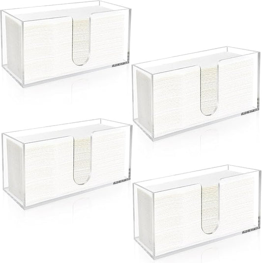 Acrylic Paper Towel Holder Countertop, 5mm Thick Clear C-Fold Z-Fold Trifold Napkin Dispenser, Bathroom & Kitchen Organizer for Multifold Towels (4)