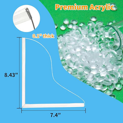 2Pack Shower Splash Guard for Bathtub,Walk in Shower Water Guard Made of Acrylic,Designed to Keep Water in Shower and to Seal Tub Corner, Shower Corner, and Bathroom Sink (Clear)