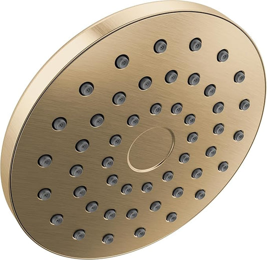 Delta PivotPro Brushed Gold Rain Showerhead, Single Setting 7 Inch Round Shower Head, Showerheads, 1.75 GPM Flow Rate, Champagne Bronze 75104CZ